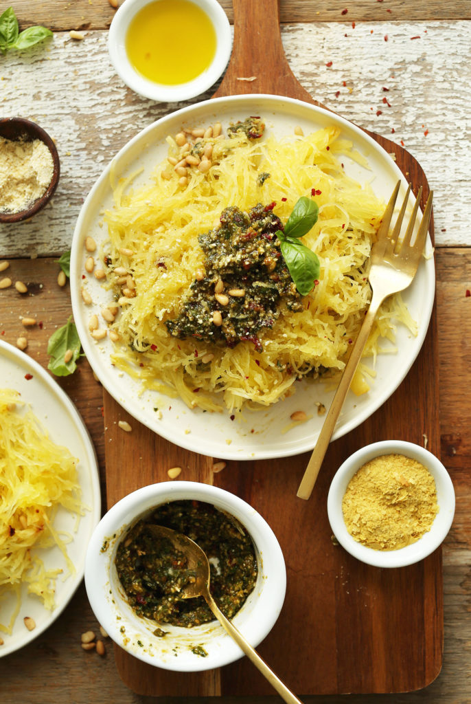 Vegan Pesto Spaghetti Squash